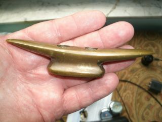 Vintage Solid Bronze Boat Cleat 5 ".  Was From An Old Chris - Craft ?