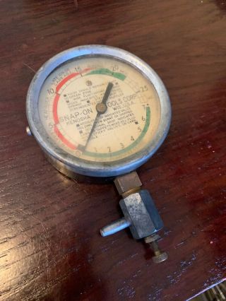 Vintage Rare Snap - On Vacuum Fuel Pressure Gauge