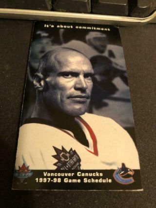 1997 - 98 Vancouver Canucks Hockey Pocket Schedule Province Version