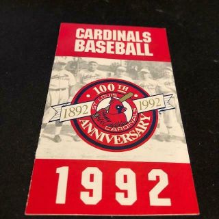 1992 St.  Louis Cardinals Baseball Pocket Schedule Bud Version