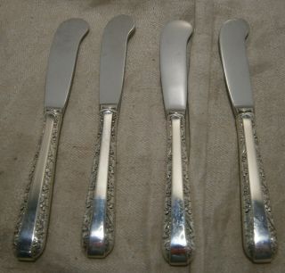 Set Of 4 Vintage Towle Candlelight Butter Knives Sterling Silver No Mono