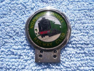 Vintage 1970s Norwood Model Railway Club Car Badge - Steam Train/locomotive Emblem