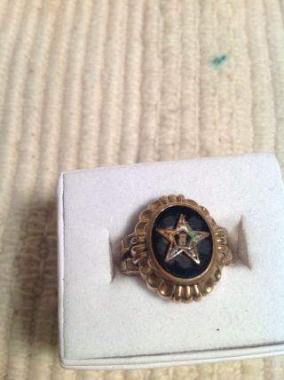 Antique Order of the Eastern Star Masonic Ring Size 7.  5 Ring 10 Kt Gold Filled 2