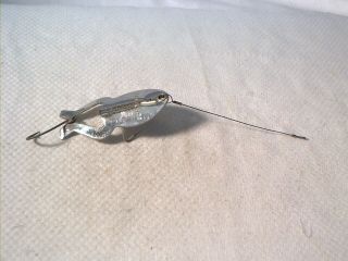 Vintage Old Metal Fishing Lure Heddon Spoony Frog Chrome