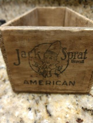 Vintage Jack Sprat Wood Cheese Box 5 Lb Advertisement Crate Kitchen Farm Decor