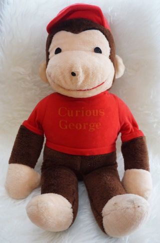 Curious George Jumbo Plush Vintage Knickerbocker Monkey 26 " Stuffed Animal