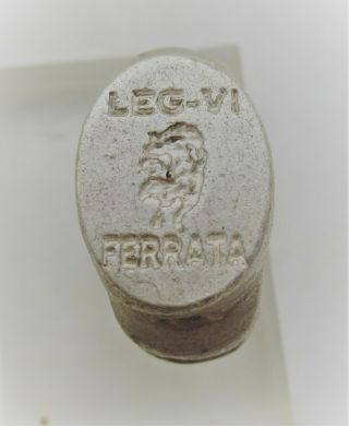 Scarce Ancient Roman Ar Silver Legionary Seal Ring Leg - Vi Ferrata