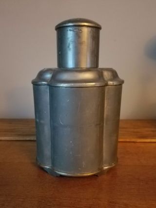 Antique Vintage Chinese Pewter Tea Caddy 8.  25 " H