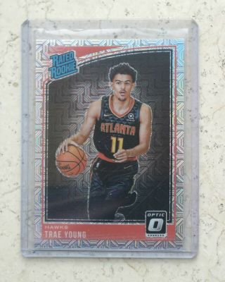 Trae Young 2018 - 19 Donruss Optic Choice Mojo Silver Prizms Rc Rated Rookie