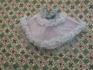 Vintage Tiny Betsy Mccall 8 " Doll Cotillion Gown Formal Dress 2 P Pet Smoke