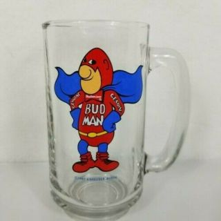 Rare Vintage 1987 Anheuser Busch Bud Man Mug Glass Budweiser Beer