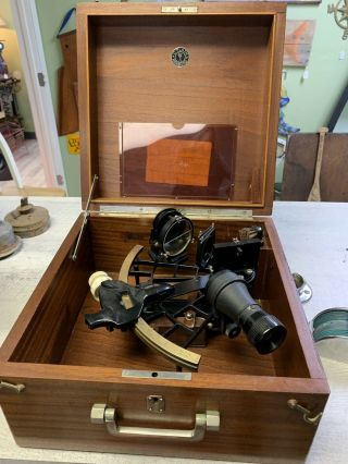 Vintage C.  Plath Nautical Micrometer Sextant W/original Box,  And Paperwork.  1960