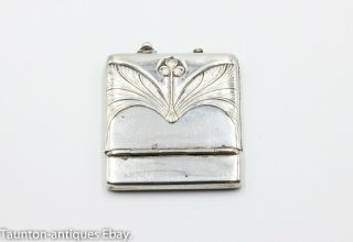 Wmf German Art Nouveau Silver Plated Stamp Case Card Vesta?