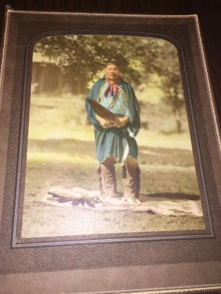 Tinted Antique Photo Of Native American Indian Osage Chief Oklahoma