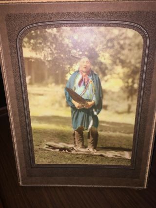 Tinted Antique Photo of Native American Indian Osage Chief Oklahoma 2