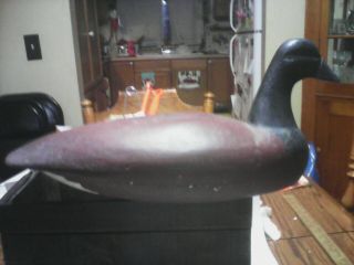 Vintage Hand Carved Hand Painted Wooden Duck Decoy Has A Aged Patina