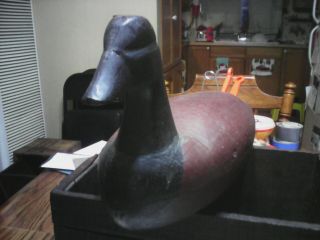 Vintage Hand Carved Hand Painted Wooden Duck Decoy Has a Aged Patina 2