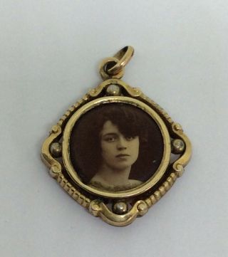 Antique Victorian 9ct Gold Mourning Locket Pendant