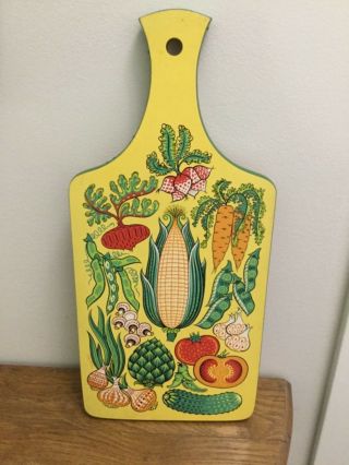 Vintage Shelton Folk Art Vegetable Bread Board
