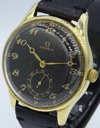 V.  Rare Vintage solid 14K gold Oversize Omega cal.  26.  5 sob Breguet dial 2