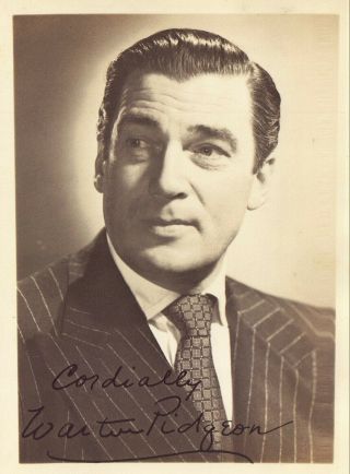 Vintage 1940 Photo Of Hollywood Movie Actor Walter Pidgeon Autograph Signature
