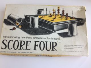 Vintage Score Four Board Game 1968 Made In Usa By Lakeside Complete