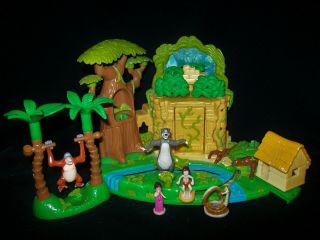 Euc 100 Complete Vintage Disney Polly Pocket Jungle Book Playset 1998