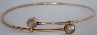 RARE ANTIQUE VICTORIAN 14K GOLD CARVED MOONSTONE MAN IN THE MOON BRACELET 2