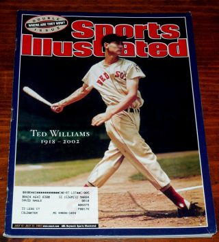Sports Illustrated July 22,  2002 Ted Williams Boston Red Sox " Teddy Ballgame "