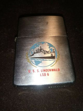 Vintage Bradford Zippo Lighter Uss Lindenwald Lsd 6