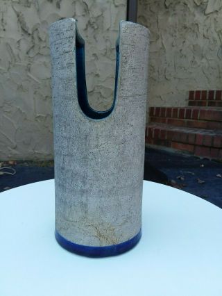 Bitossi Aldo Londi Rimini Blue Italian Pottery Cylinder Vase Midcentury Modern