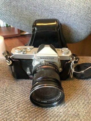 Vintage Nikon Nikkormat Ftn Camera With Zoom Lens & Instruction Booklet