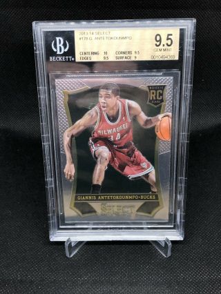 2013 - 14 Select 178 Giannis Antetokounmpo Rookie Card Rc Bgs 9.  5 (10 - 9.  5 - 9.  5 - 9)