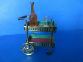 Vintage1964 Ideal Petite Princess Miniature Dollhouse Rolling Tea Cart 1:16