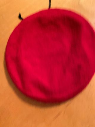 Vintage Official Bsa Boy Scouts Of America Red 100 Wool Beret Hat Large K7