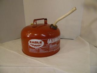 Vintage Eagle 2 1/2 Gallon Vented Galvanized Metal Gas Can