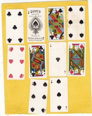 W.  Duke Scarce Part Set 10/53.  Playing Cards.  Cat £120.  00.  Issued 1888.