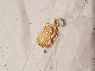 Rare Antique Ancient Egyptian Gold Scarab Good Luck Pure Gold Hirogl 1790 - 1680bc
