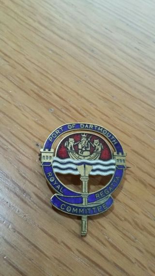 Rare Vintage Royal Regatta Port Of Dartmouth (committee) Enamel Badge