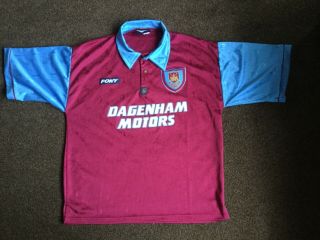 West Ham United Football Shirt - Vintage - 1995 - Size Large - Pony - - Light Wear