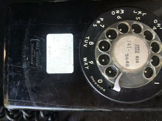 Vintage Black Bell System Western Electric - Rotary Telephone A/b 554