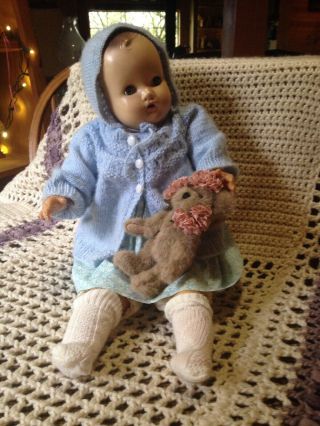 Vintage Baby Doll Cloth And Some Composition Material For Head,  Limbs,  Rubber