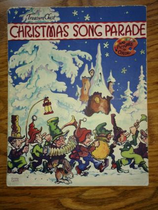 Vintage " Christmas Song Parade " Illustustraed Piano Music Book