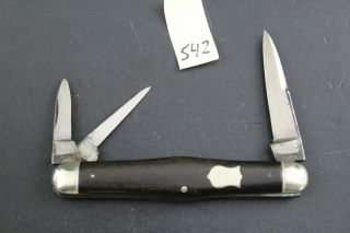 George Wostenholm Celebrated Cutlery Ebony Whittler Vintage Pocket Knife 542
