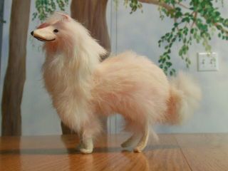 Vintage Fur Collie Borzoi Dog For Antique Doll Rare Color