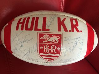 Vintage Hull Kingston Rovers Signed Rugby Ball - 1987 - Signed By 17