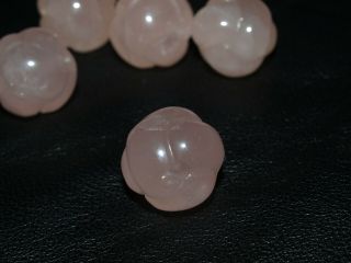 Vintage Carved Chinese Pink Rose Quartz Stone Endless Knot Love Bead Round 18mm