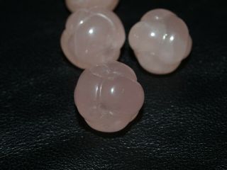 Vintage Carved Chinese Pink Rose Quartz Stone Endless Knot LOVE Bead Round 18mm 2