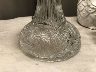 ANTIQUE HUGE 26” CUT GLASS CRYSTAL MUSHROOM SHADE LAMP ALL PRISMS 2