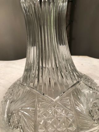 ANTIQUE HUGE 26” CUT GLASS CRYSTAL MUSHROOM SHADE LAMP ALL PRISMS 3